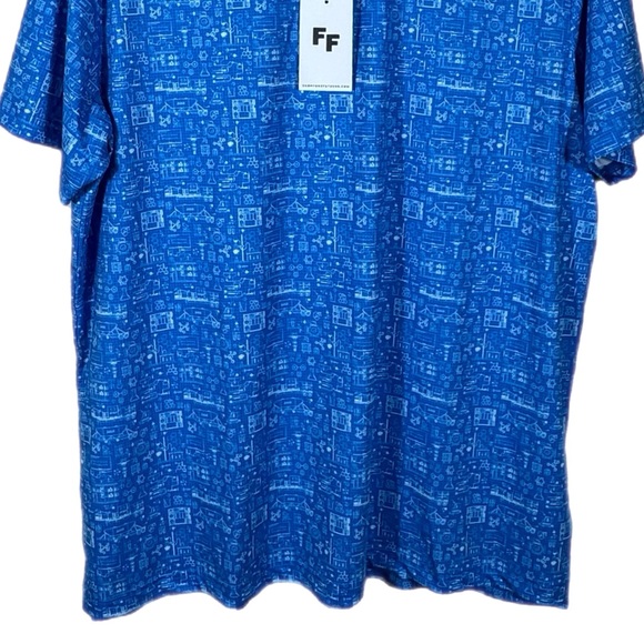 Fore Fathers Performance Polo XXL Blue Soft Breathable Fabric Chemical Print - Picture 4 of 12